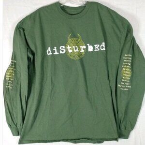 Disturbed Take Back Your Life 2024 Tour Tshirt XL Long Sleeve Rock Band Green